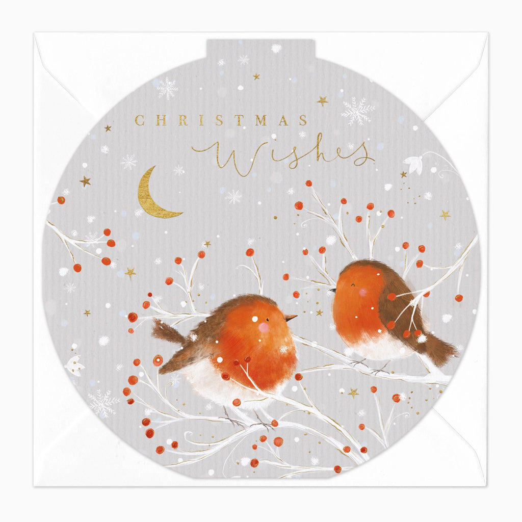 Christmas Card-XA050 - 2 Round Robins Christmas Card-Whistlefish