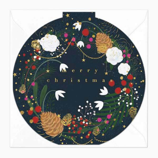 Christmas Card-XA052 - Snowdrop & Pinecones Christmas Card-Whistlefish
