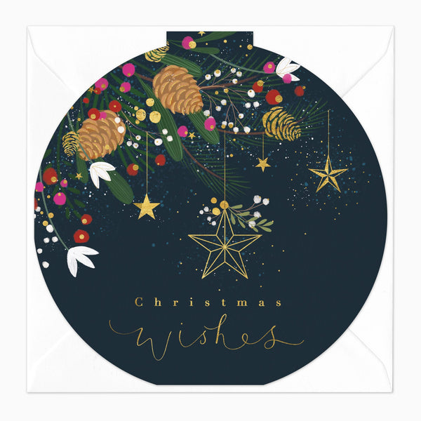 Christmas Card-XA053 - Stars & Pinecones Christmas Card-Whistlefish