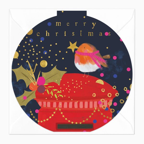 Christmas Card-XA056 - Funky Robin Christmas Card-Whistlefish