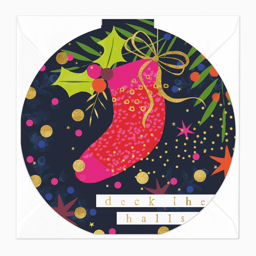 Christmas Card-XA057 - Funky Stocking Christmas Card-Whistlefish