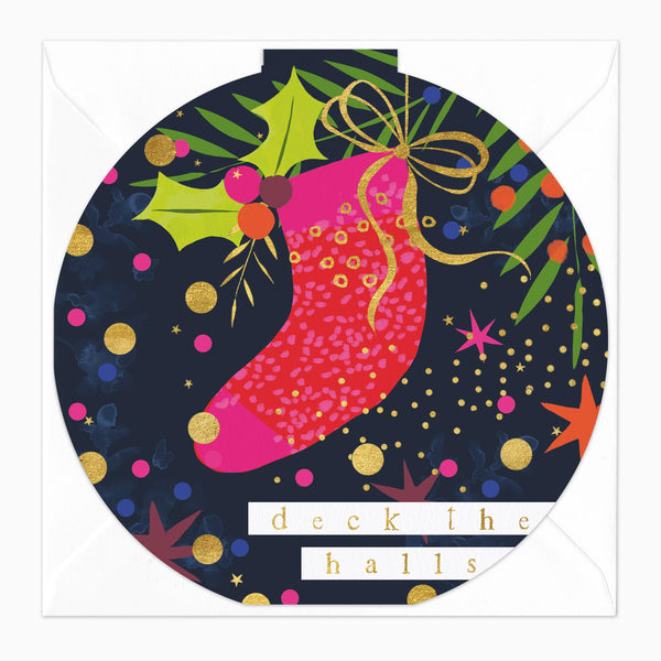 Christmas Card-XA057 - Funky Stocking Christmas Card-Whistlefish