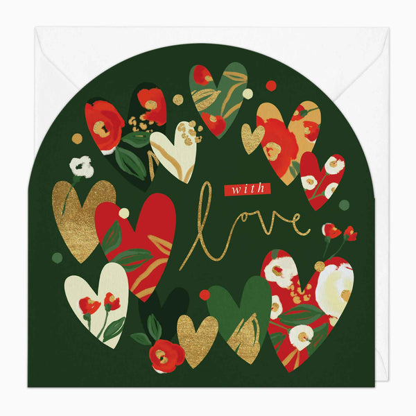 Christmas Card-XA074 - With Love Hearts Christmas Card-Whistlefish