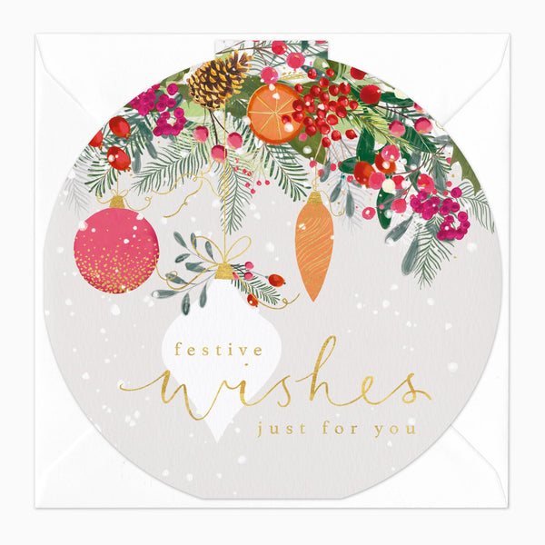 Christmas Card-XA076 - Festive Wishes Christmas Card-Whistlefish