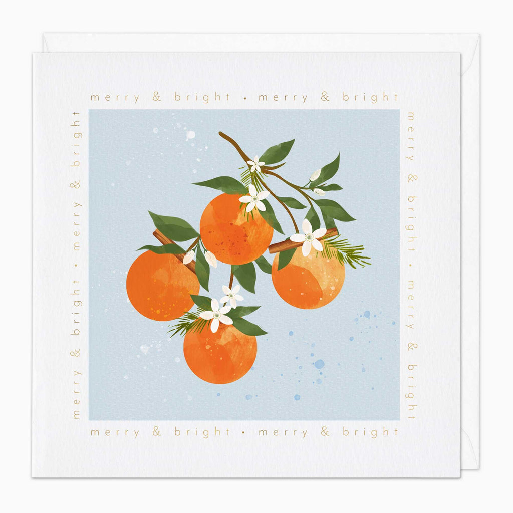 Christmas Card-XA092 - Simplistic Oranges Christmas Card-Whistlefish