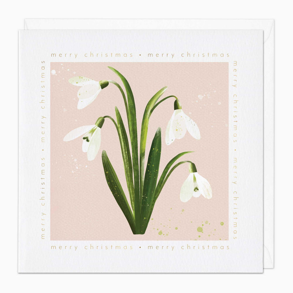 Christmas Card-XA093 - Simplistic Snowdrops Christmas Card-Whistlefish