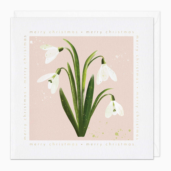 Christmas Card-XA093 - Simplistic Snowdrops Christmas Card-Whistlefish