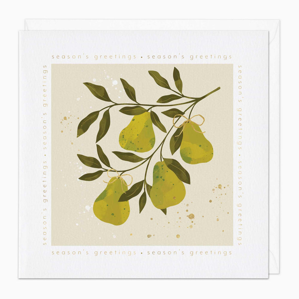 Christmas Card-XA095 - Simplistic Pears Christmas Card-Whistlefish