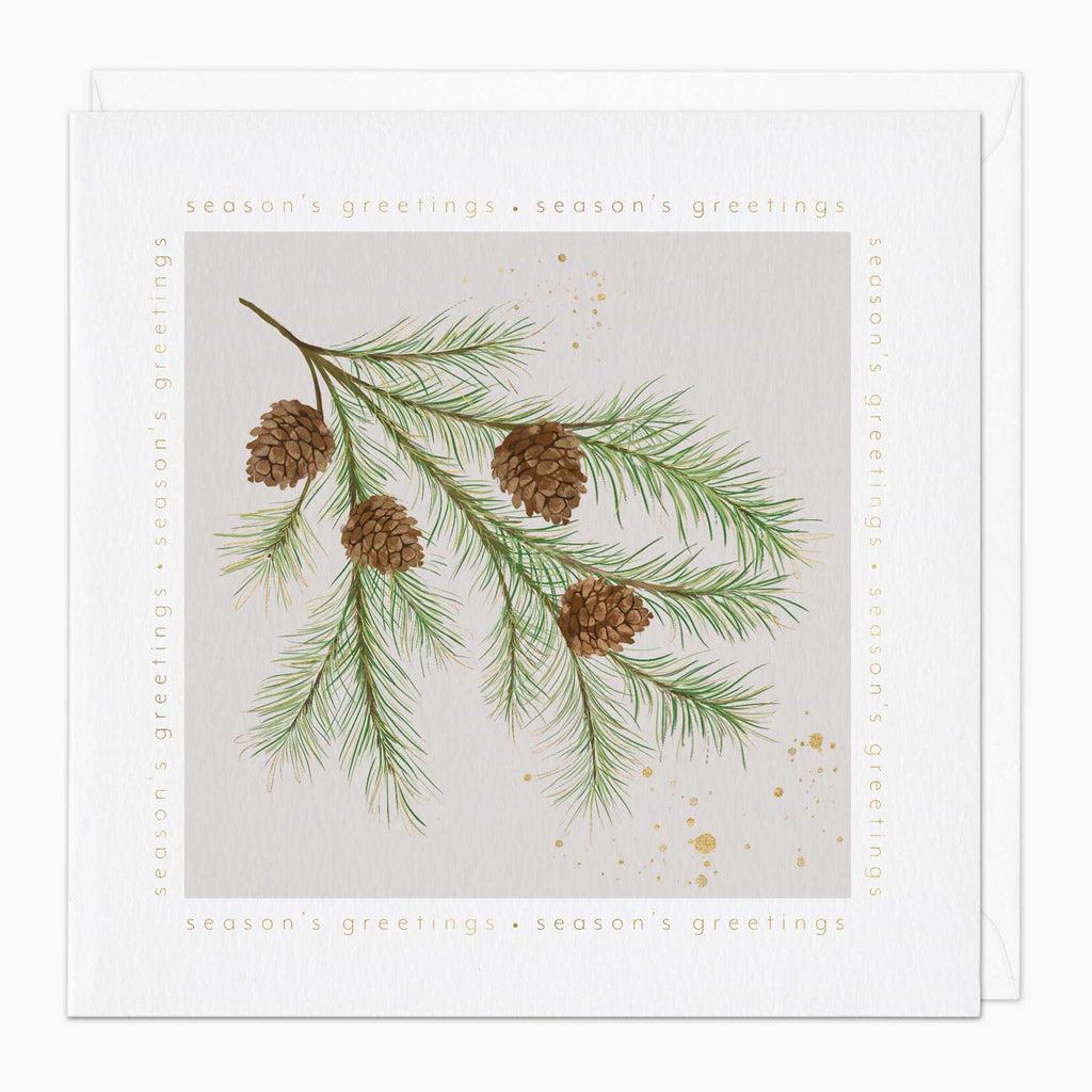 Christmas Card-XA096 - Simplistic Pinecone Christmas Card-Whistlefish
