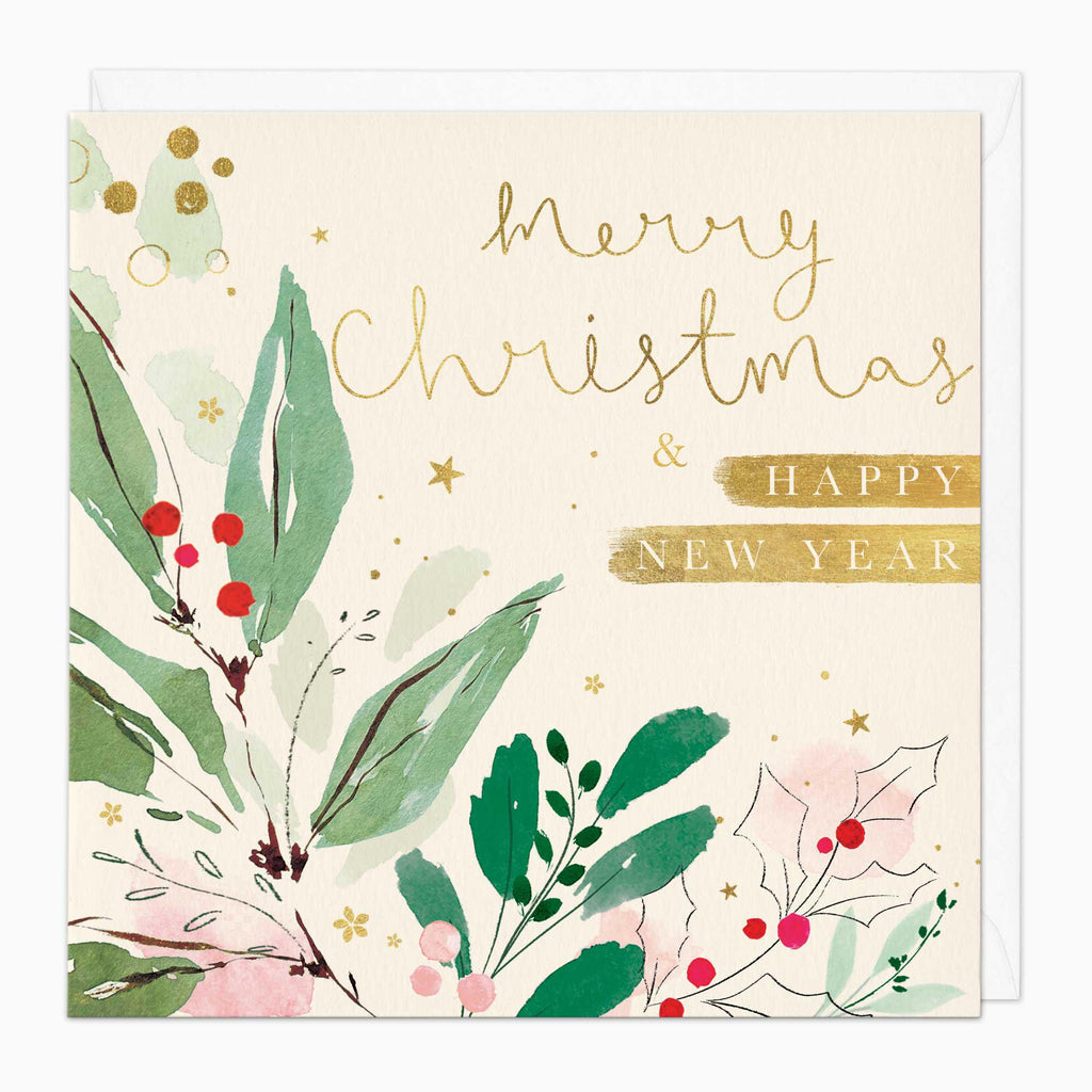 Christmas Card-XA100 - Pretty Foliage Christmas Card-Whistlefish