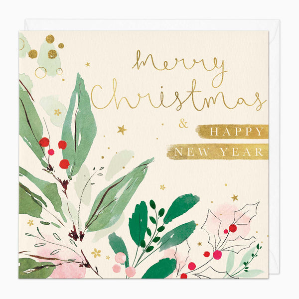 Christmas Card-XA100 - Pretty Foliage Christmas Card-Whistlefish