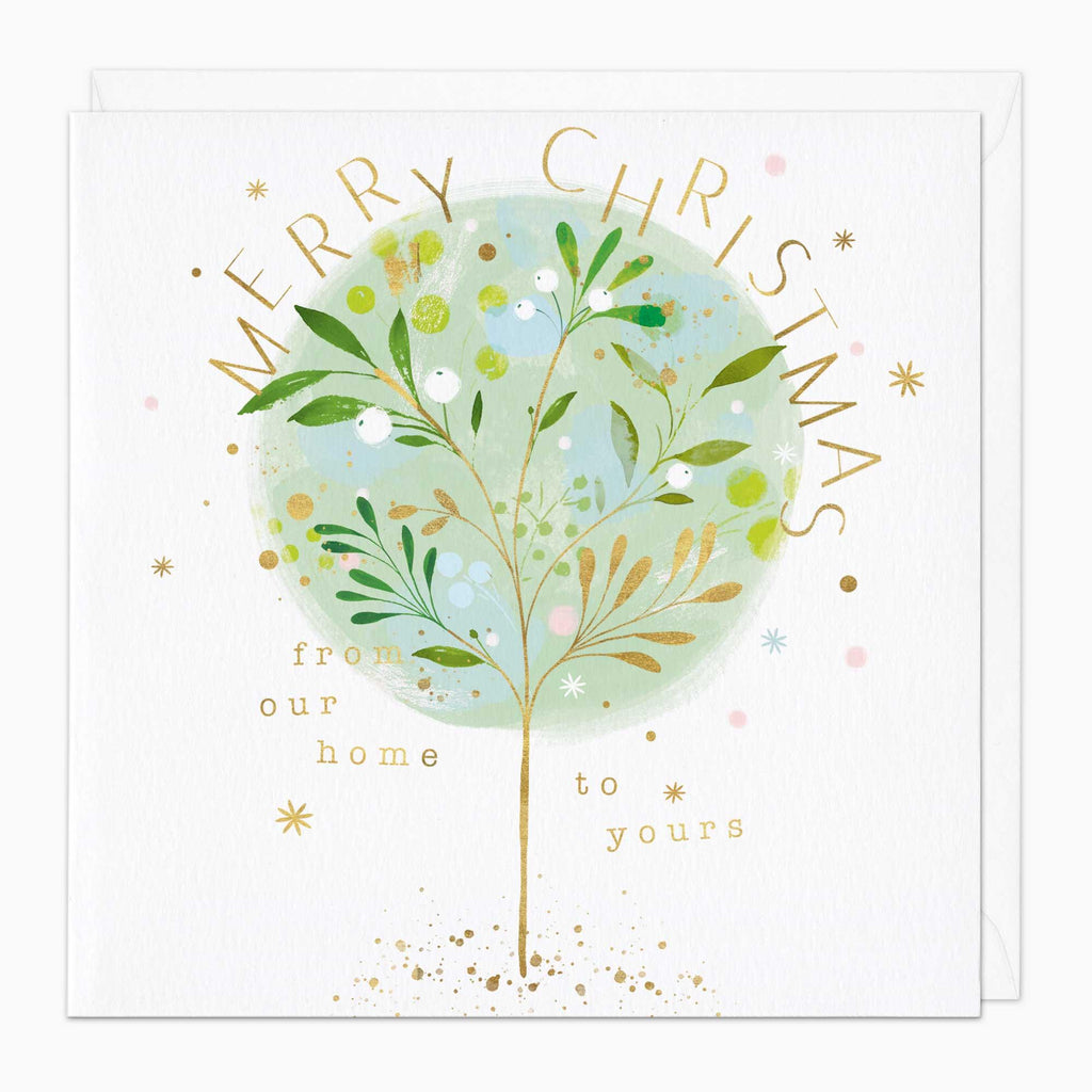 Christmas Card-XA103 - White Berry Tree Christmas Card-Whistlefish
