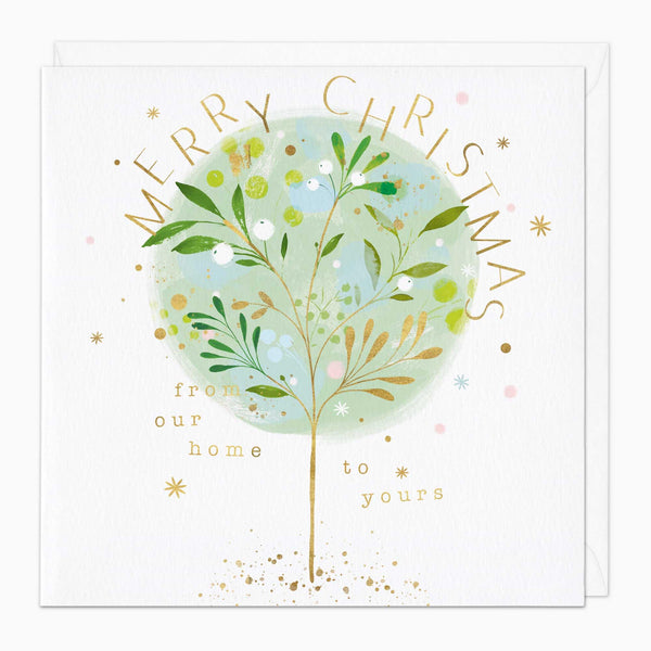 Christmas Card-XA103 - White Berry Tree Christmas Card-Whistlefish