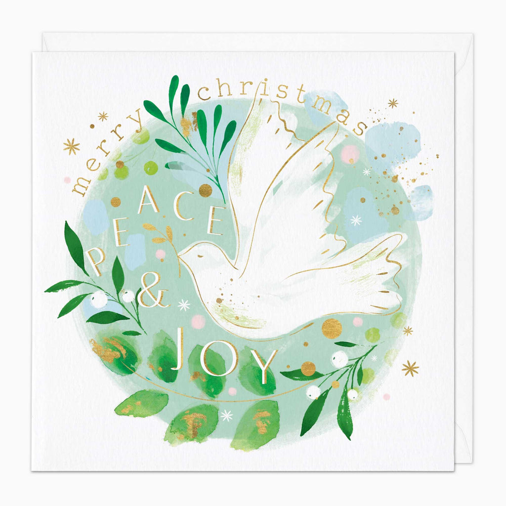 Christmas Card-XA105 - White Berry Dove Christmas Card-Whistlefish