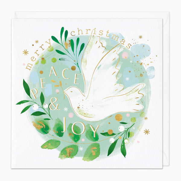 Christmas Card-XA105 - White Berry Dove Christmas Card-Whistlefish