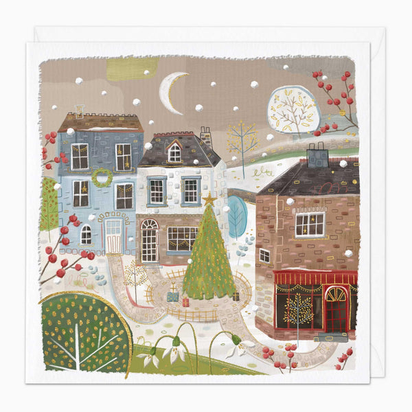 Christmas Card-XA110 - Town Square Christmas Card-Whistlefish