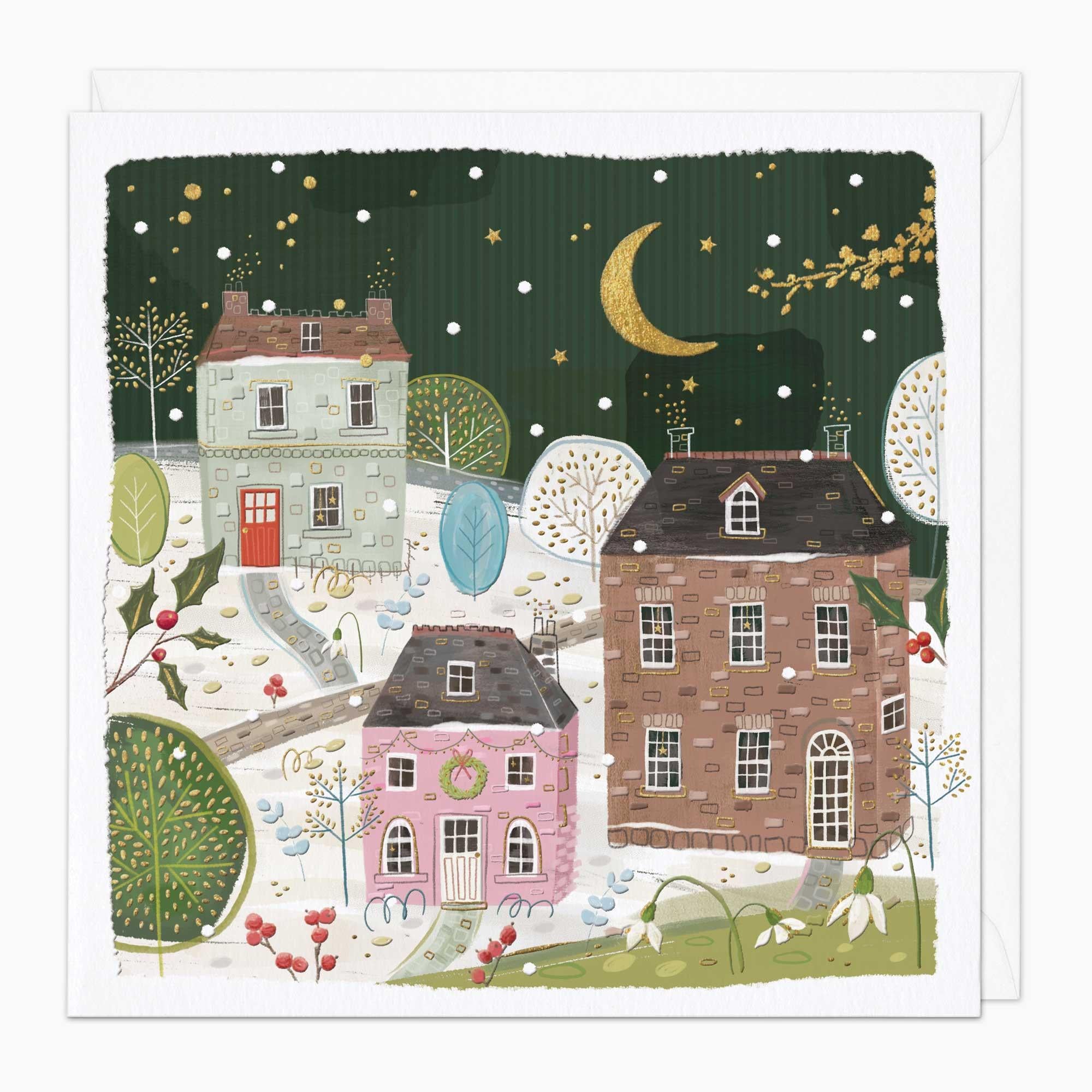 Christmas Card-XA114 - Festive Street Christmas Card-Whistlefish