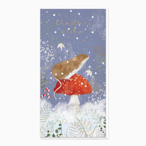 Christmas Card-XA126 - Field Mouse On A Mushroom Christmas Card-Whistlefish