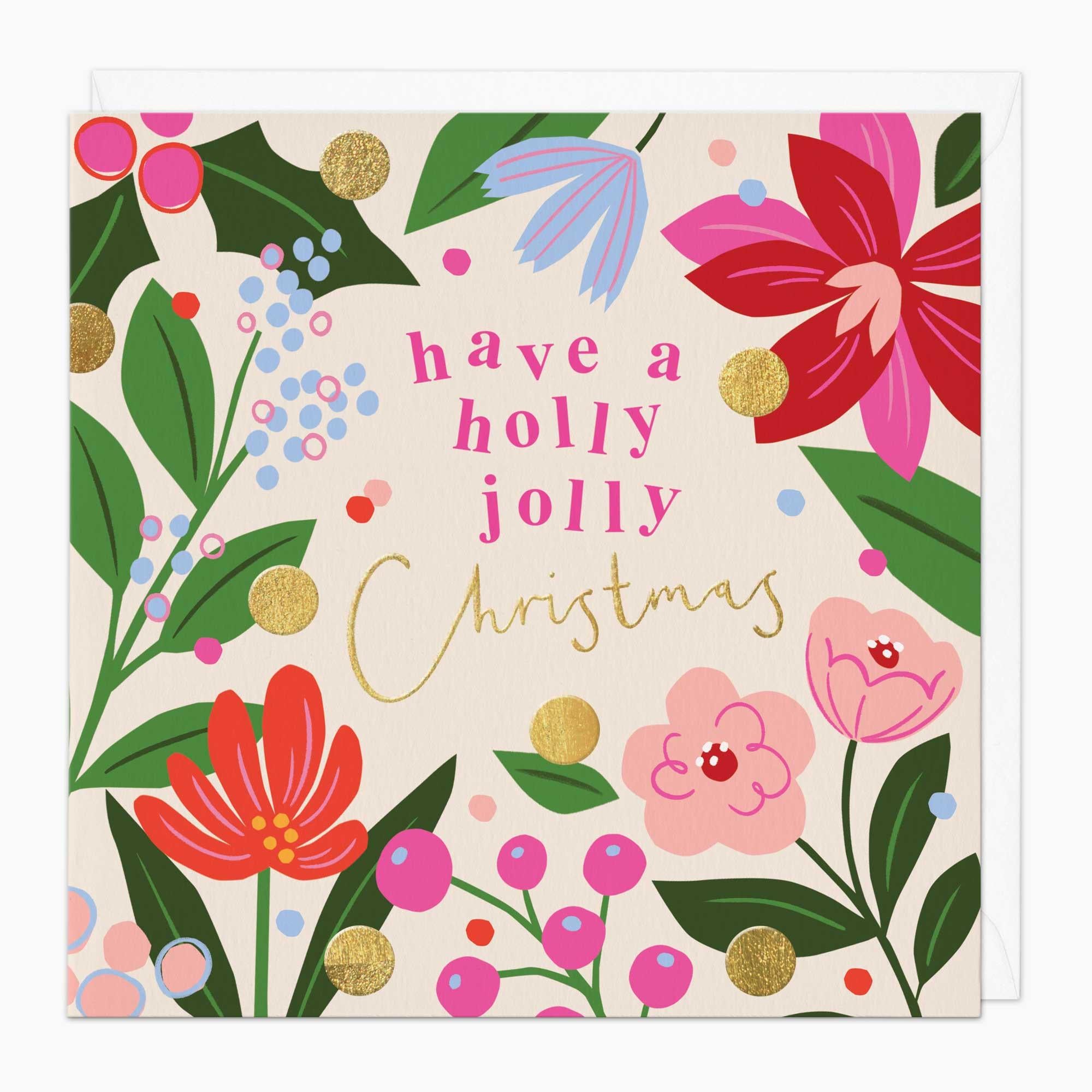 Christmas Card-XA139 - Holly Jolly Christmas Card-Whistlefish
