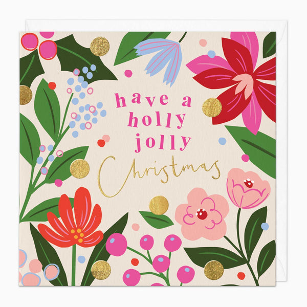 Christmas Card-XA139 - Holly Jolly Christmas Card-Whistlefish