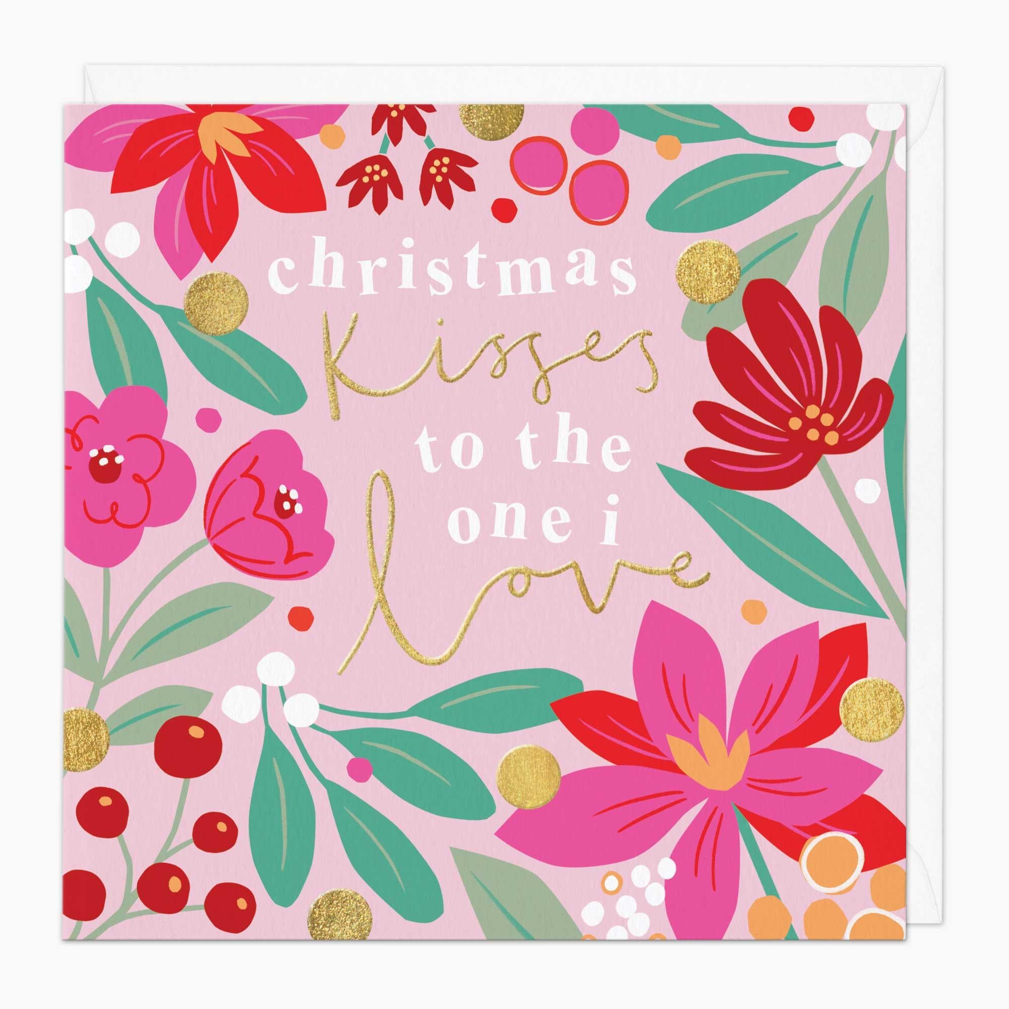 Christmas Card-XA140 - Kisses To The One I Love Christmas Card-Whistlefish