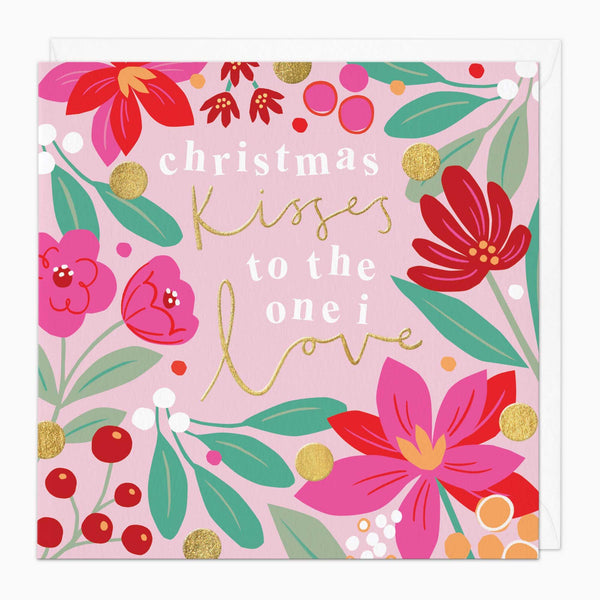 Christmas Card-XA140 - Kisses To The One I Love Christmas Card-Whistlefish