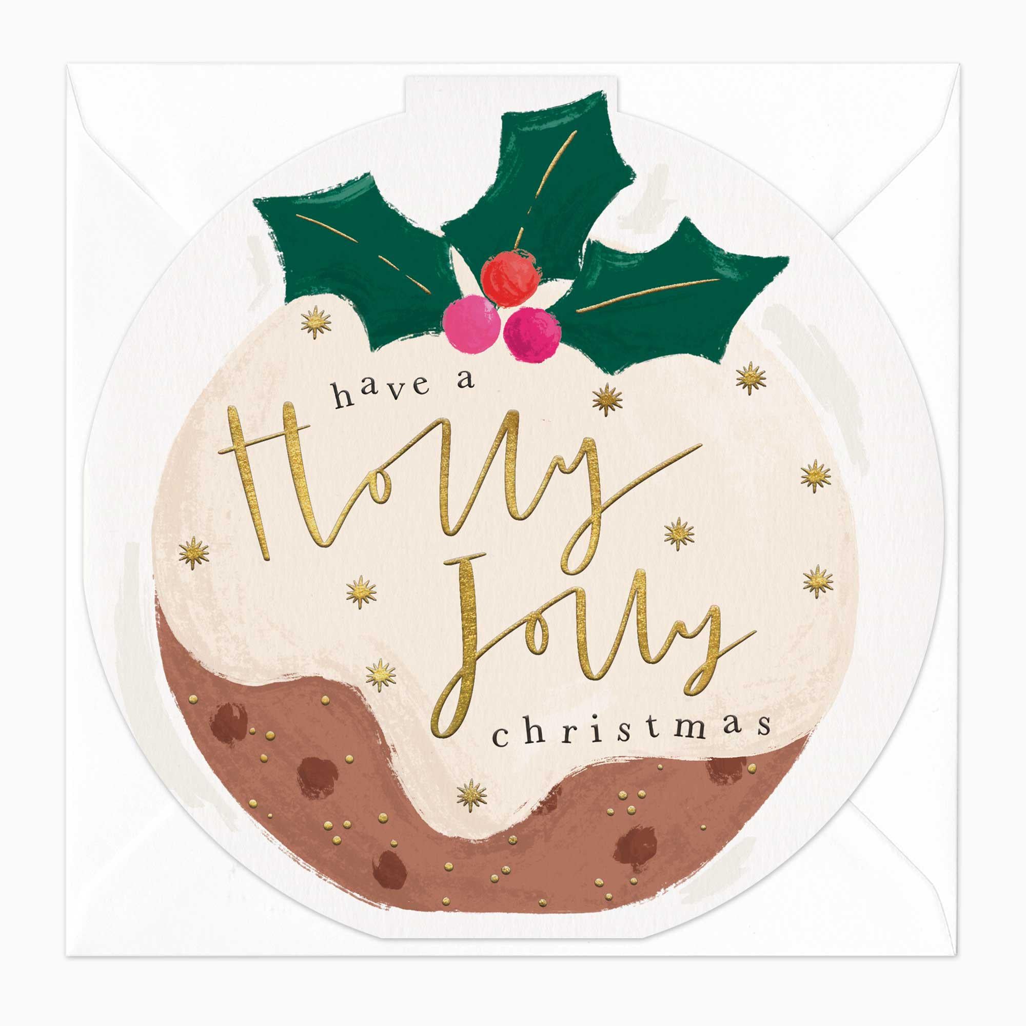Christmas Card-XA149 - Pudding Round Christmas Card-Whistlefish