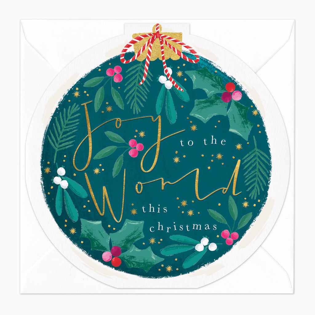 Christmas Card-XA150 - Bauble Round Christmas Card-Whistlefish