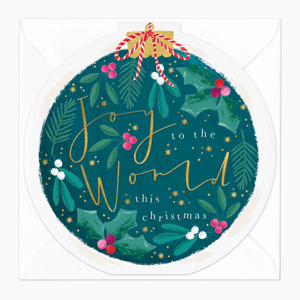 Christmas Card-XA150 - Bauble Round Christmas Card-Whistlefish