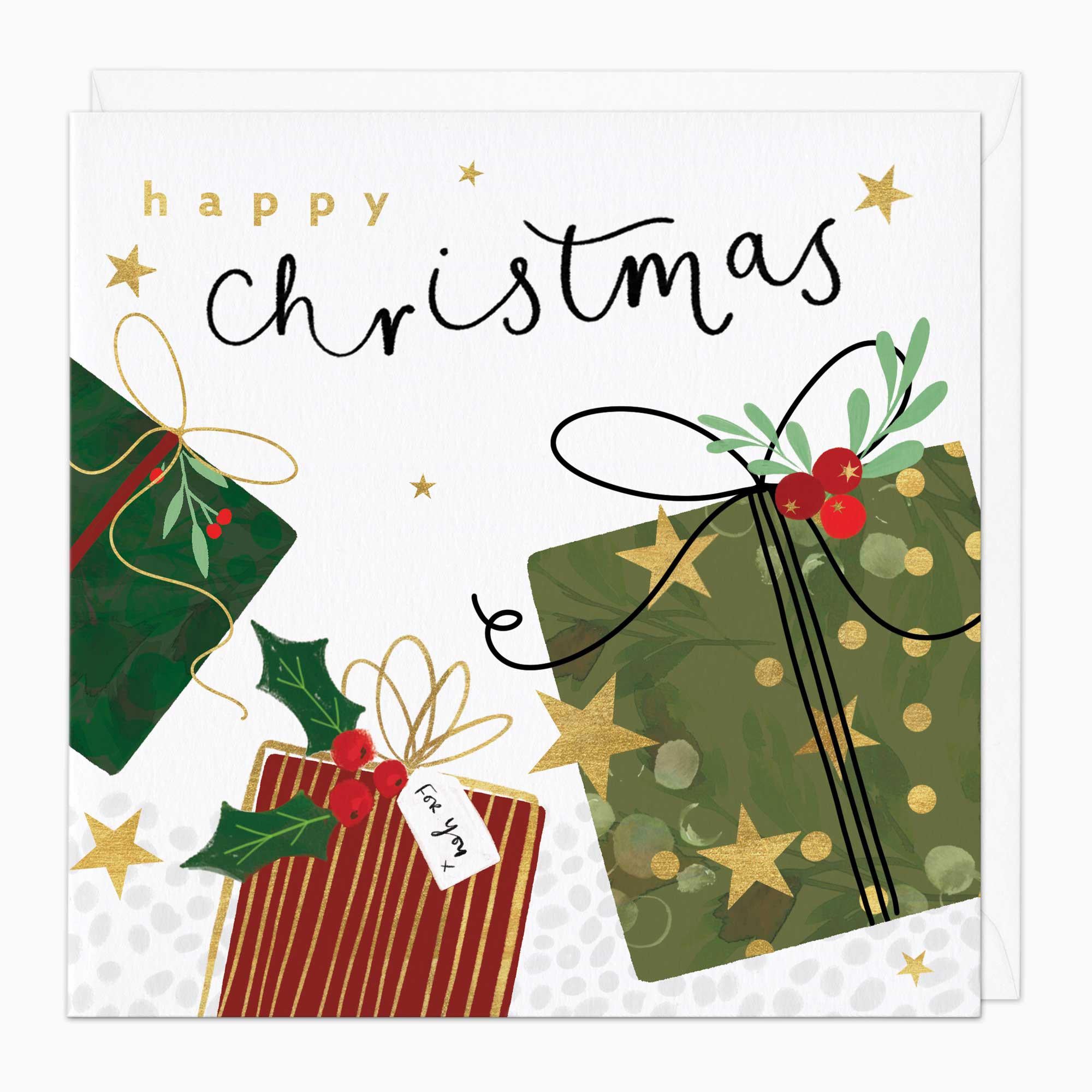 Christmas Card-XA152 - Festive Presents Christmas Card-Whistlefish