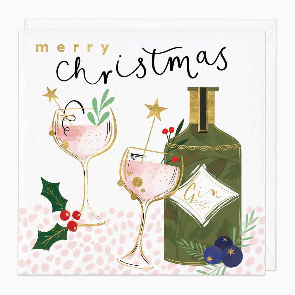 Christmas Card-XA155 - Festive Gin Christmas Card-Whistlefish