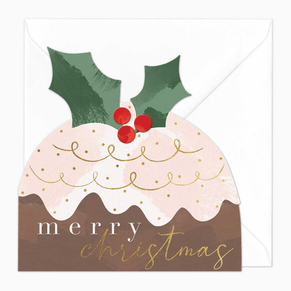 Christmas Card-XA160 - Cut Out Pudding Christmas Card-Whistlefish