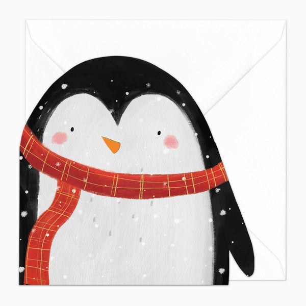 Christmas Card-XA162 - Cut Out Penguin Christmas Card-Whistlefish