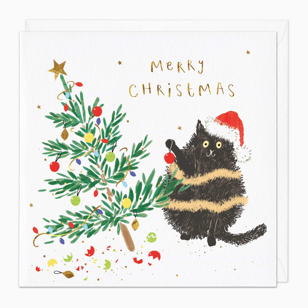 Christmas Card-XA179 - Naughty Kitty Christmas Card-Whistlefish
