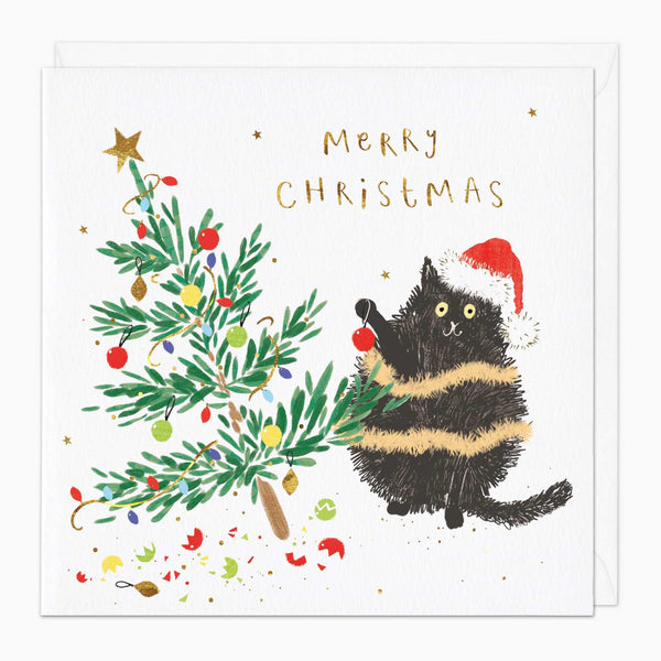Christmas Card-XA179 - Naughty Kitty Christmas Card-Whistlefish