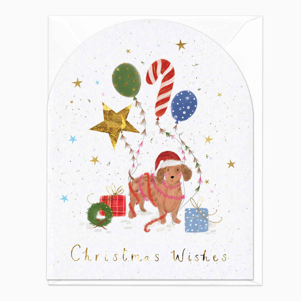 Christmas Card-XA181 - Bruno & Balloons Christmas Card-Whistlefish