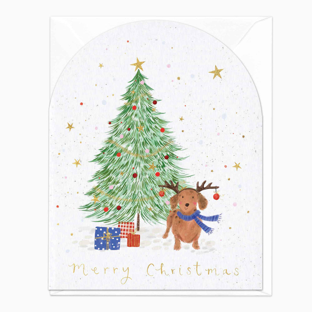 Christmas Card-XA183 - Toby & The Tree Christmas Card-Whistlefish