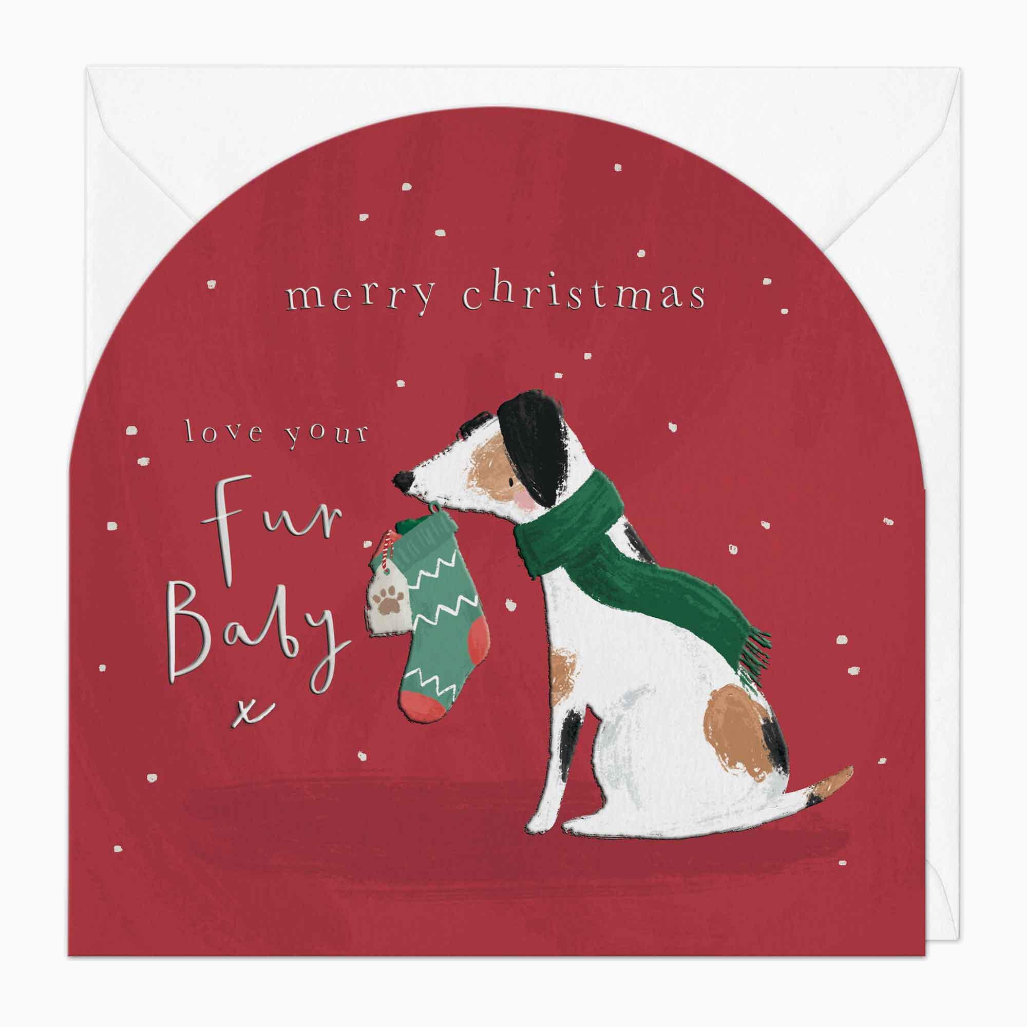 Christmas Card-XA184 - Fur Baby Dog Christmas Card-Whistlefish