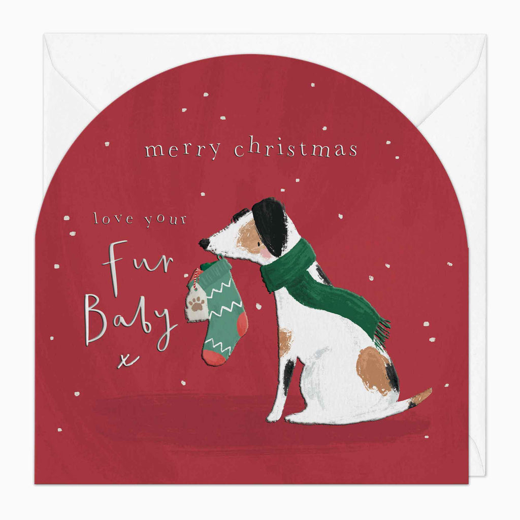 Christmas Card-XA184 - Fur Baby Dog Christmas Card-Whistlefish