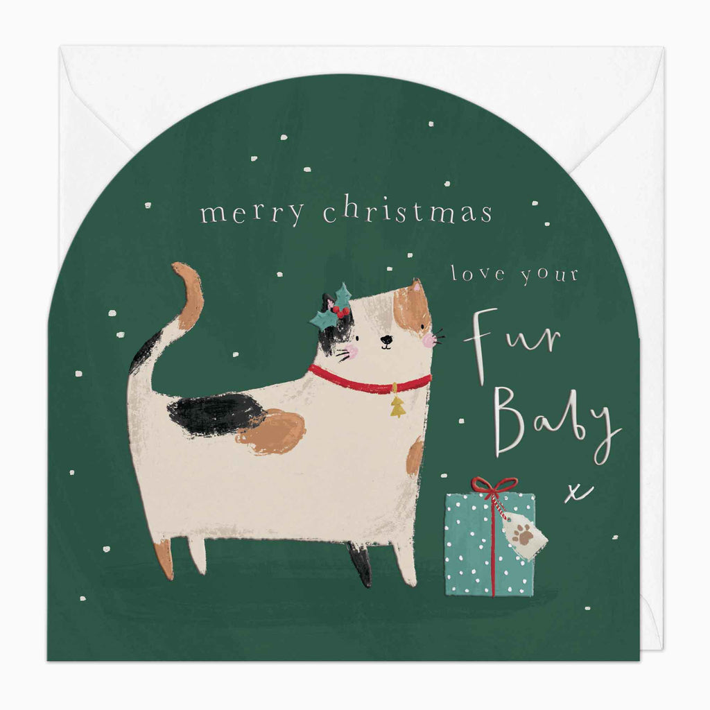 Christmas Card-XA185 - Fur Baby Cat Christmas Card-Whistlefish