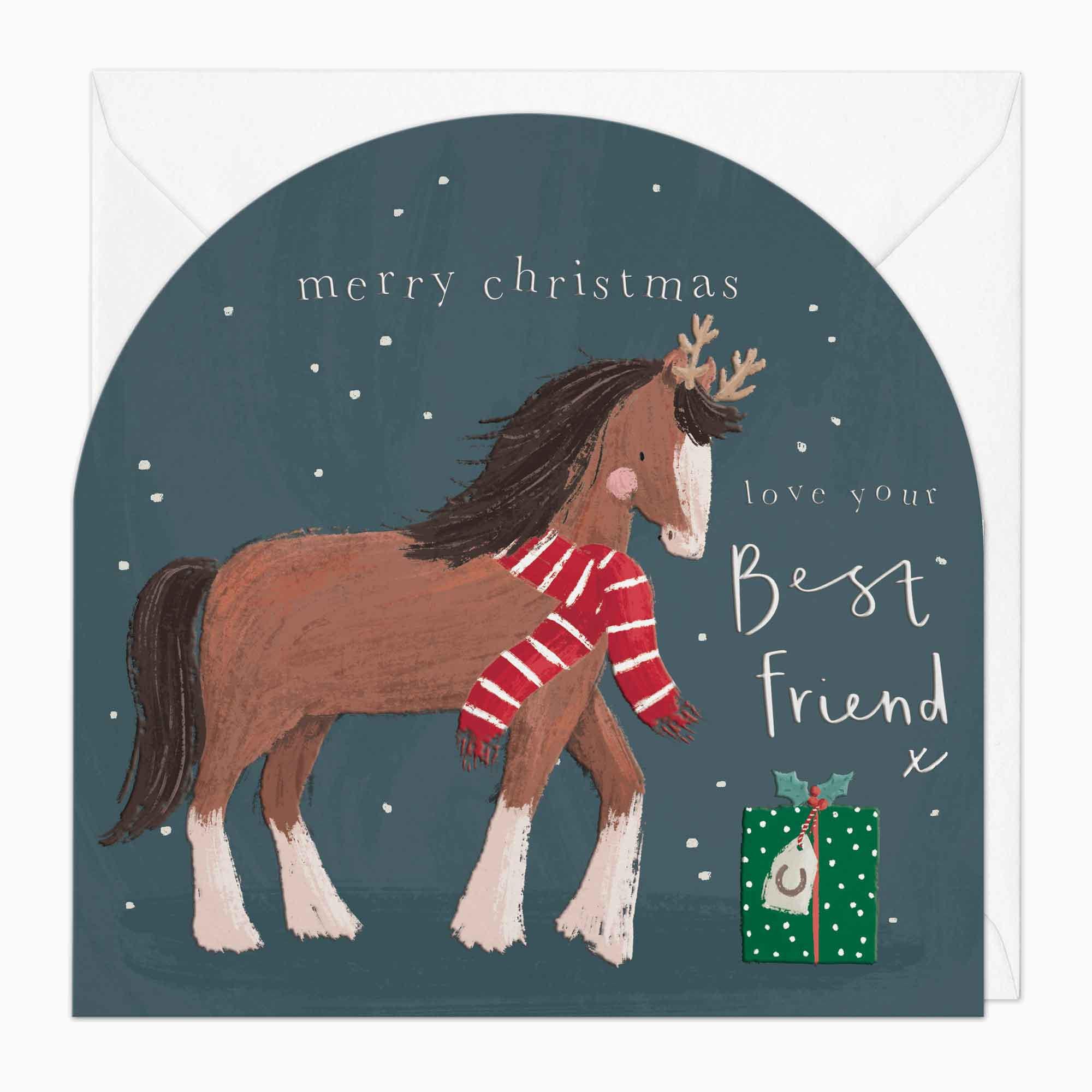 Christmas Card-XA186 - Fur Baby Horse Christmas Card-Whistlefish
