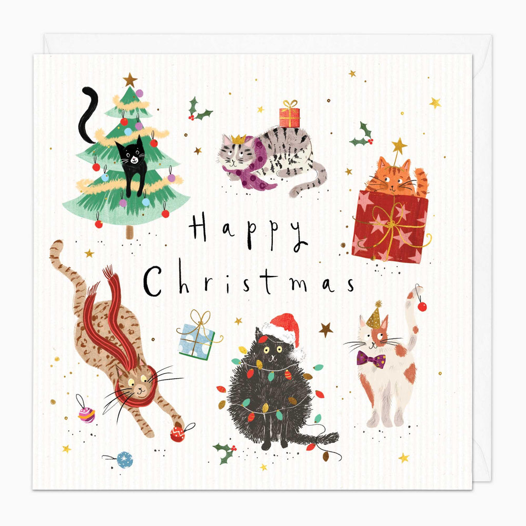 Christmas Card-XA187 - Mischievous Kitties Christmas Card-Whistlefish