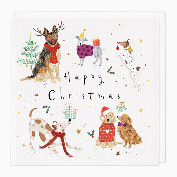 Christmas Card-XA188 - Warm Up Pups Christmas Card-Whistlefish