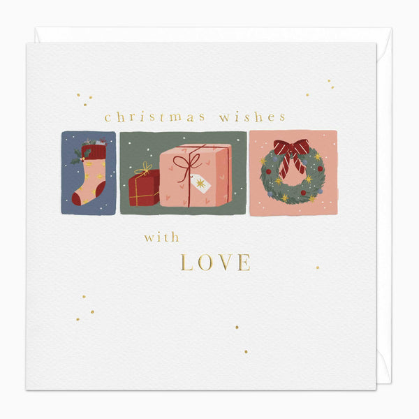 Christmas Card-XA192 - Patchwork Trio Christmas Card-Whistlefish