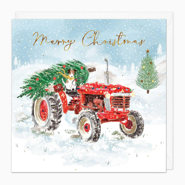 Christmas Card-XA194 - Tractor Tree Christmas Card-Whistlefish