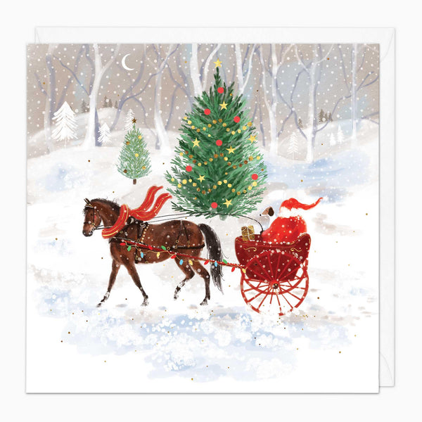 Christmas Card-XA198 - Santas Horse Christmas Card-Whistlefish