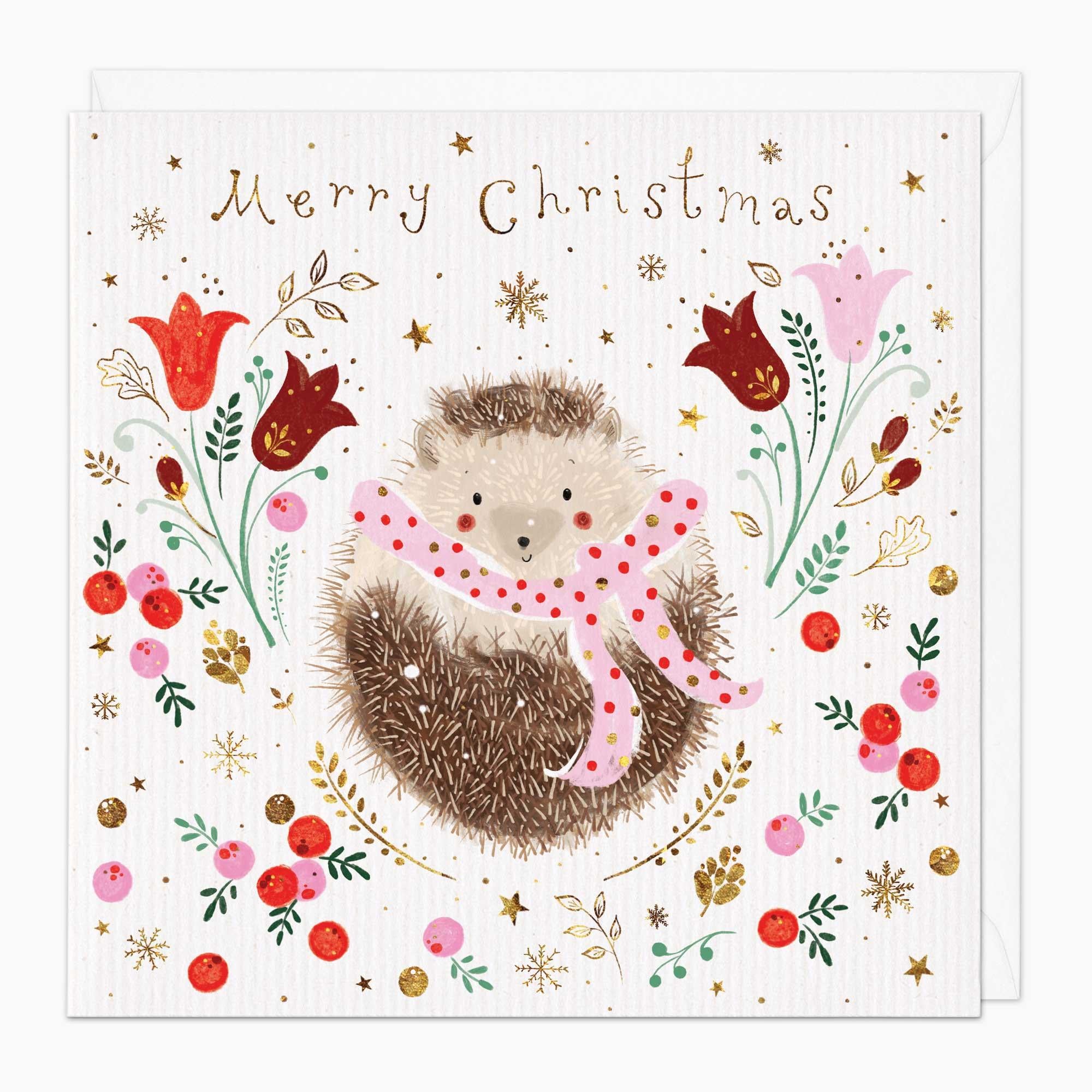 Christmas Card-XA212 - Cost Hedgehog Christmas Card-Whistlefish