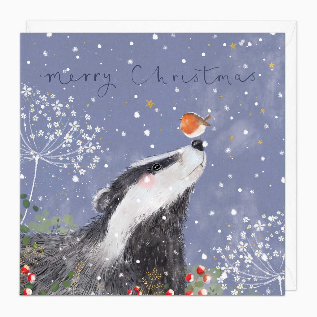 Christmas Card-XA223 - Badger & Robin Christmas Card-Whistlefish