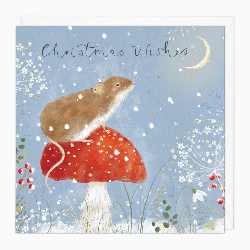 Christmas Card-XA230 - Field Mouse & Mushroom Christmas Card-Whistlefish