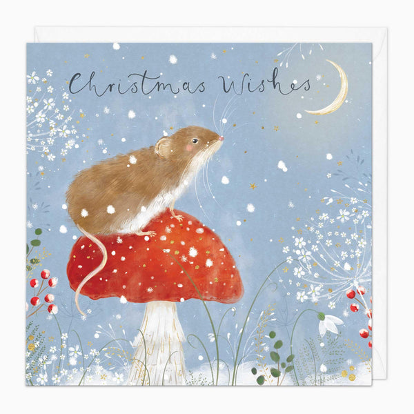 Christmas Card-XA230 - Field Mouse & Mushroom Christmas Card-Whistlefish